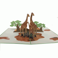 pop-up giraffen met baby kaart